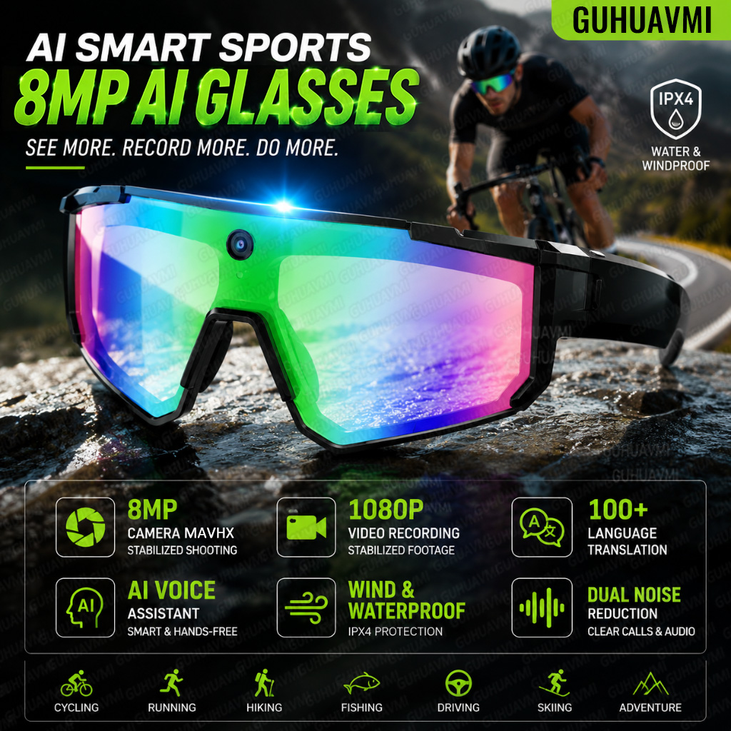 Outdoor Sport Gear - AI Smart Glasses with Camera HD